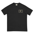 RT box logo tee, washed black, front